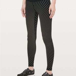 Lululemon Striped Speed Wunder Tight Reflective 28'' Long Legging Tights Size 6